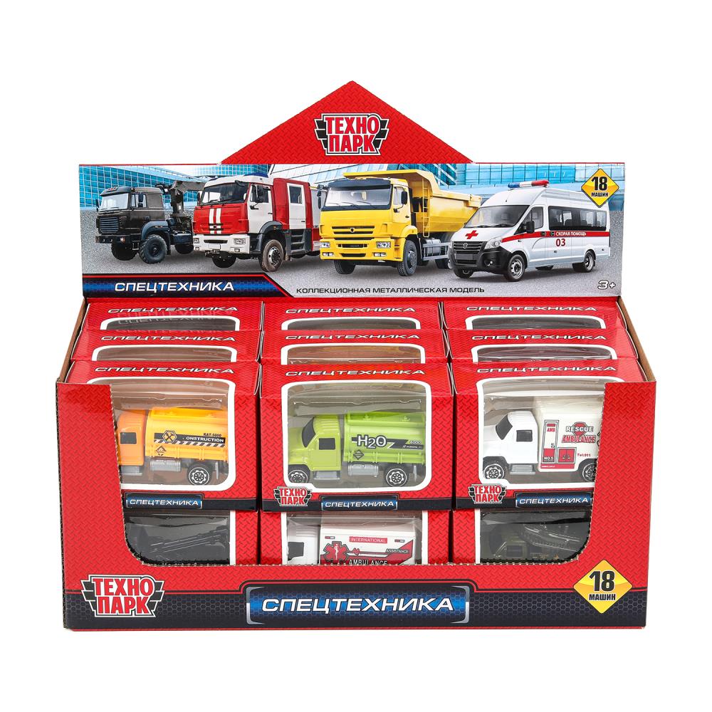 Машина металл СПЕЦТЕХНИКА 7,5 см, в ассортименте, дисп., кор. Технопарк уп-18шт в кор.20уп