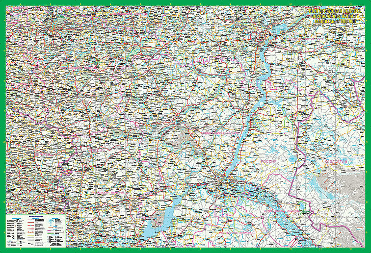 Волгоградская, Воронежская области. Автомобильная карта.