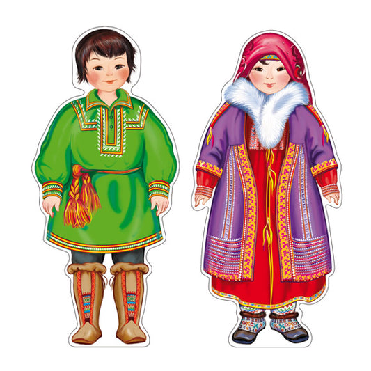 *КБ-18040 Комплект для оформления интерьера со скотчем. Народы России. Ханты и манси (2 плаката А3, блестки в лаке)