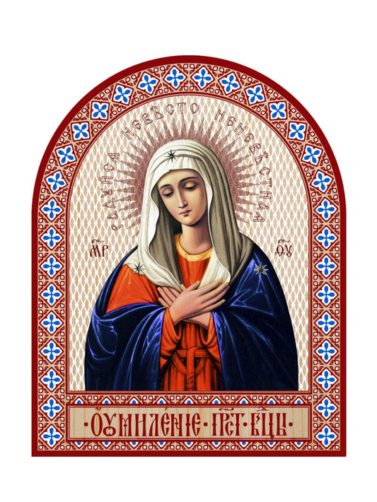 Икона аркой Пресвятой Богородицы, Умиление (на дереве): 95 х 120