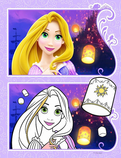 Disney.Принцесса.Наклейки и раскраски (фиолетовая)