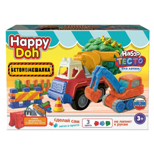 Набор для лепки с формочками БЕТОНОМЕШАЛКА, 24 см HAPPY DOH в кор.8шт