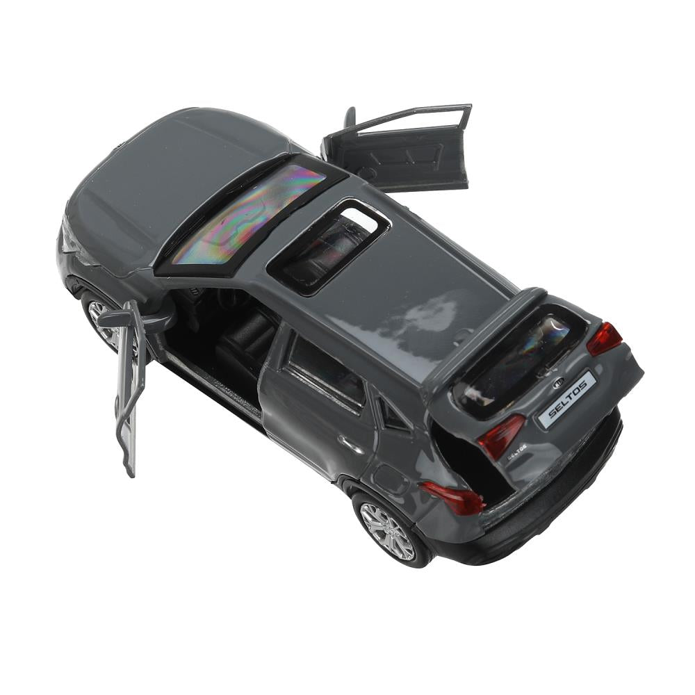 Машина металл KIA seltos длина 12 см, двери, багажник., инерц, серый, кор. Технопарк в кор.2*36шт