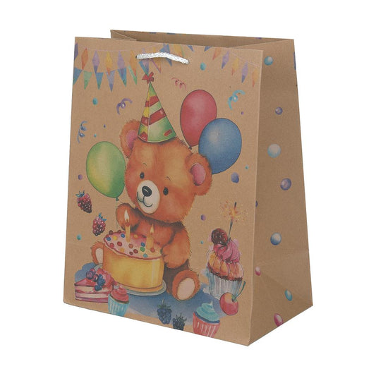 Пакет подарочный крафт л,мишка,140 гр/м2 ЧУДО ПРАЗДНИК в кор.10*12шт