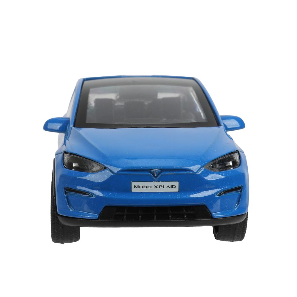 Машина металл tesla model x plaid 12 см, двери, синий, кор. Технопарк в кор.2*36шт