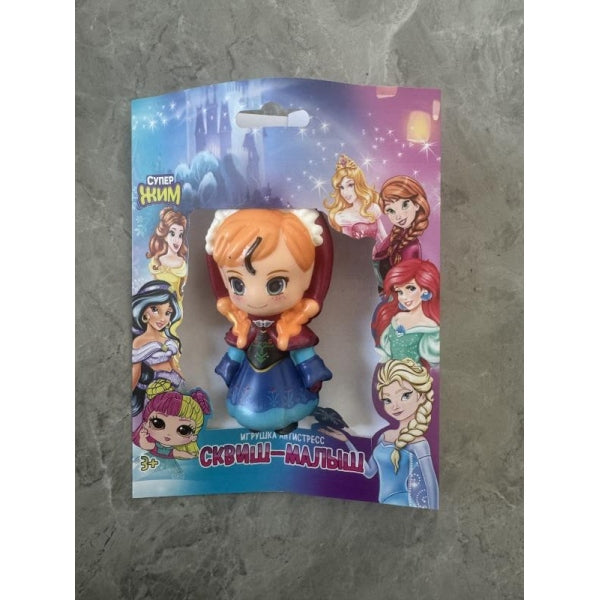 Игрушка - антистресс сквиш малыш, девочка в синем платье, флоупак Супер Жим в кор.6*12шт