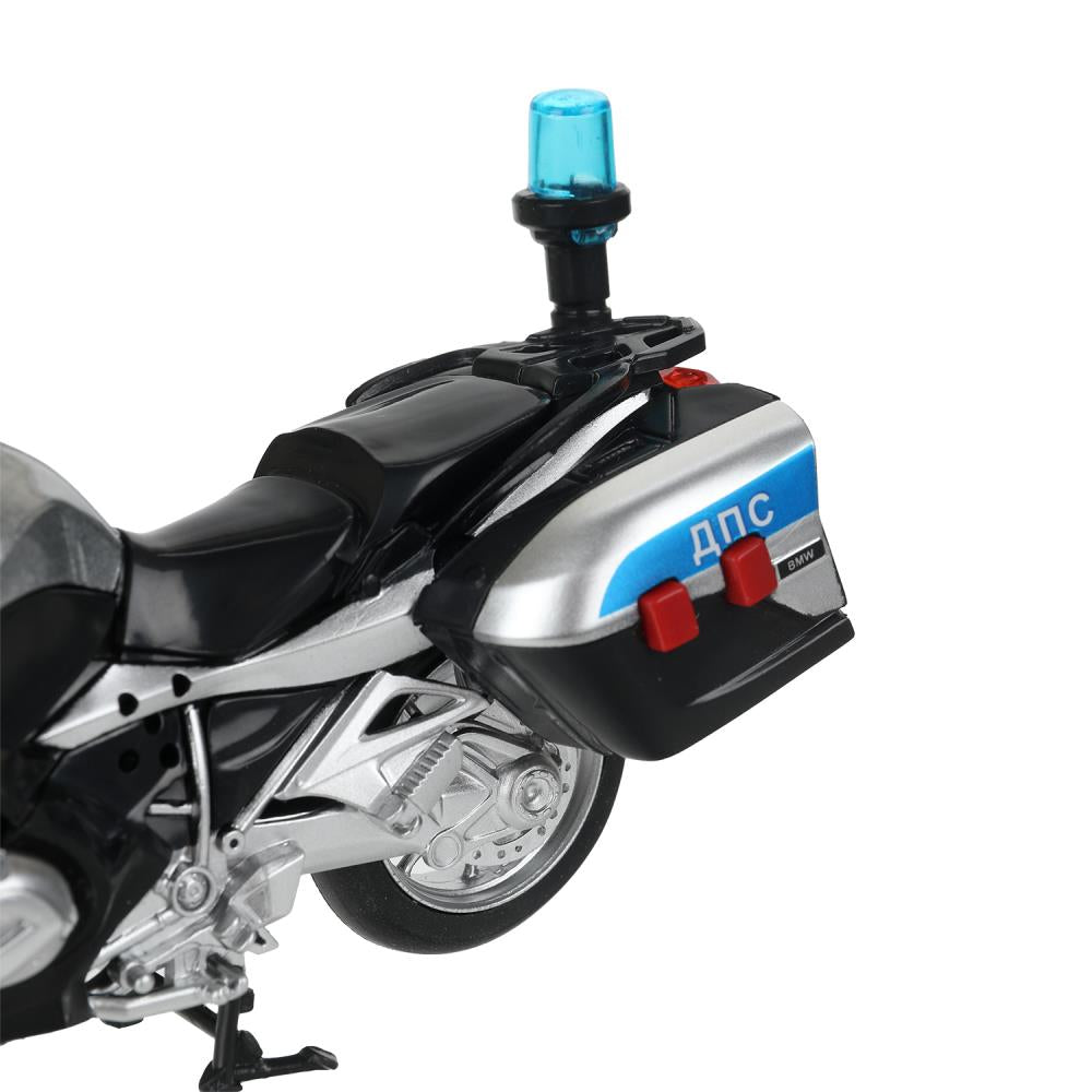 Модель металл свет-звук МОТОЦИКЛ BMW R1200 RT 13 см,живой дет, сереб, кор. Технопарк в кор.2*24шт