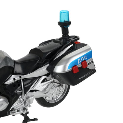 Модель металл свет-звук МОТОЦИКЛ BMW R1200 RT 13 см,живой дет, сереб, кор. Технопарк в кор.2*24шт