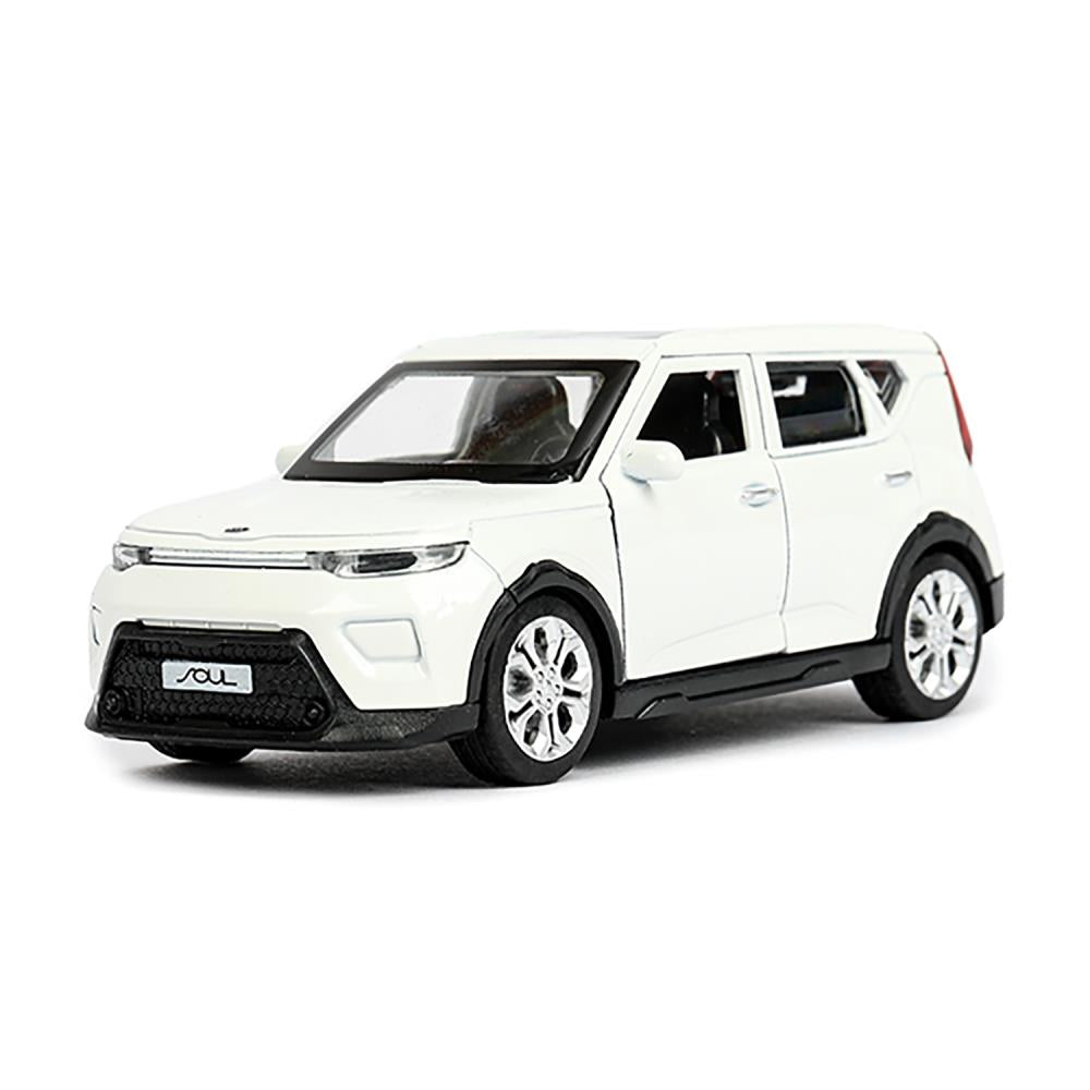 Машина металл KIA soul длина 12 см, двери, багаж., инерц, белый, кор. Parc technologique dans le cor.2*36шт