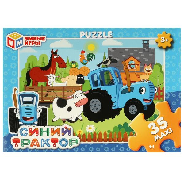 Синий трактор. Макси-пазлы. Пазл 35 деталей. 180х127х35 мм. Умные игры в кор.24шт