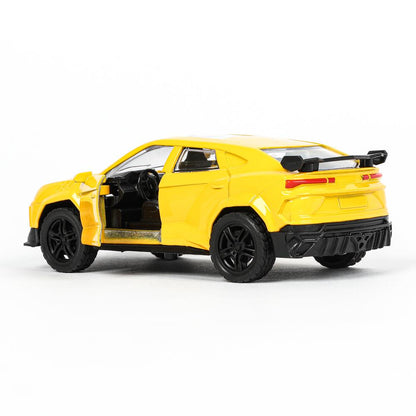 Машина металл свет-звук lamborghini urus 12см,св/зв, двер.инерц.,кор. Технопарк в кор.2*48шт