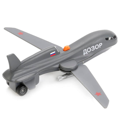 МОДЕЛЬ "ТЕХНОПАРК" МЕТАЛЛ. ИНЕРЦ. БЕСПИЛОТНИК ДОЗОР 19СМ, СВЕТ+ЗВУК, СКЛ. КРЫЛЬЯ В КОР. в кор.2*24шт