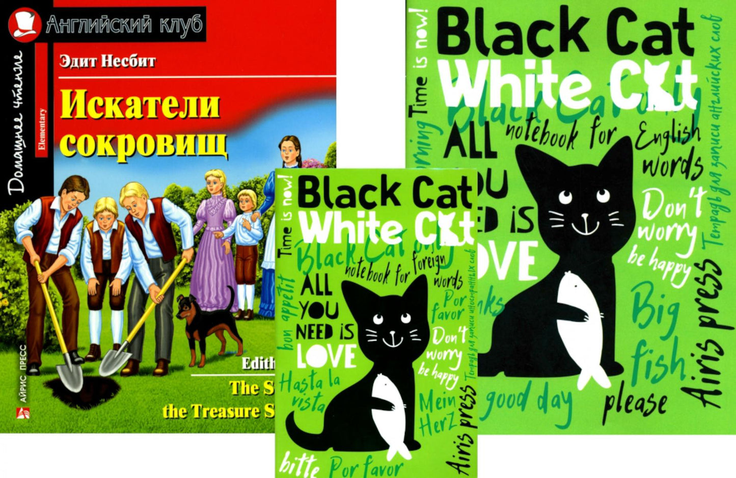 Искатели сокровищ + Тетради для записи английских слов. (комплект книги + 2 тетради). Книги на англ.языке