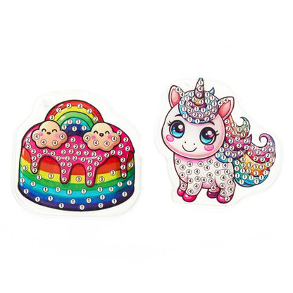 Брелоки алмазной мозаикой единорог и пирожное MultiArt в кор.50шт