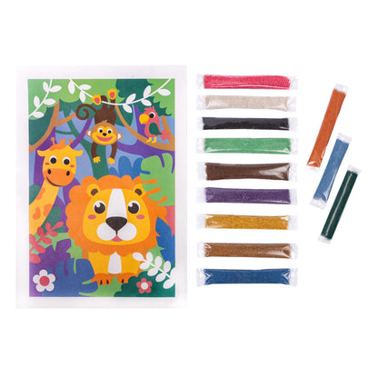 Набор для творчества. Песочная фреска "Джунгли" (рамка, 12 цветов, 205х290 мм)