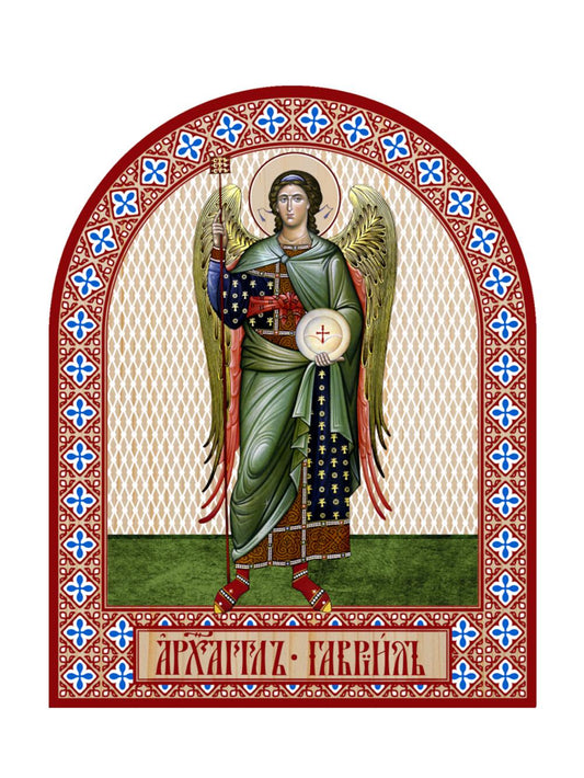 Икона аркой Архангел Гавриил (ростовой) (на дереве): 95 х 120