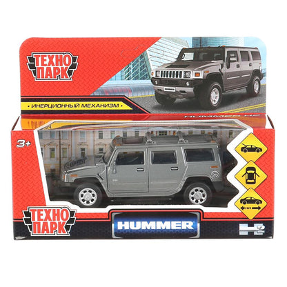 Machine en métal HUMMER "hummer h2", dl12 cm, sortie dv, bagage, moteur, téléphone, dans le parc technologique, dans le cor.2*36