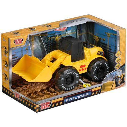 Модель пластик свет-звук БУЛЬДОЗЕР 23 см, подв. дет, инерция, кор. Технопарк в кор.2*18шт