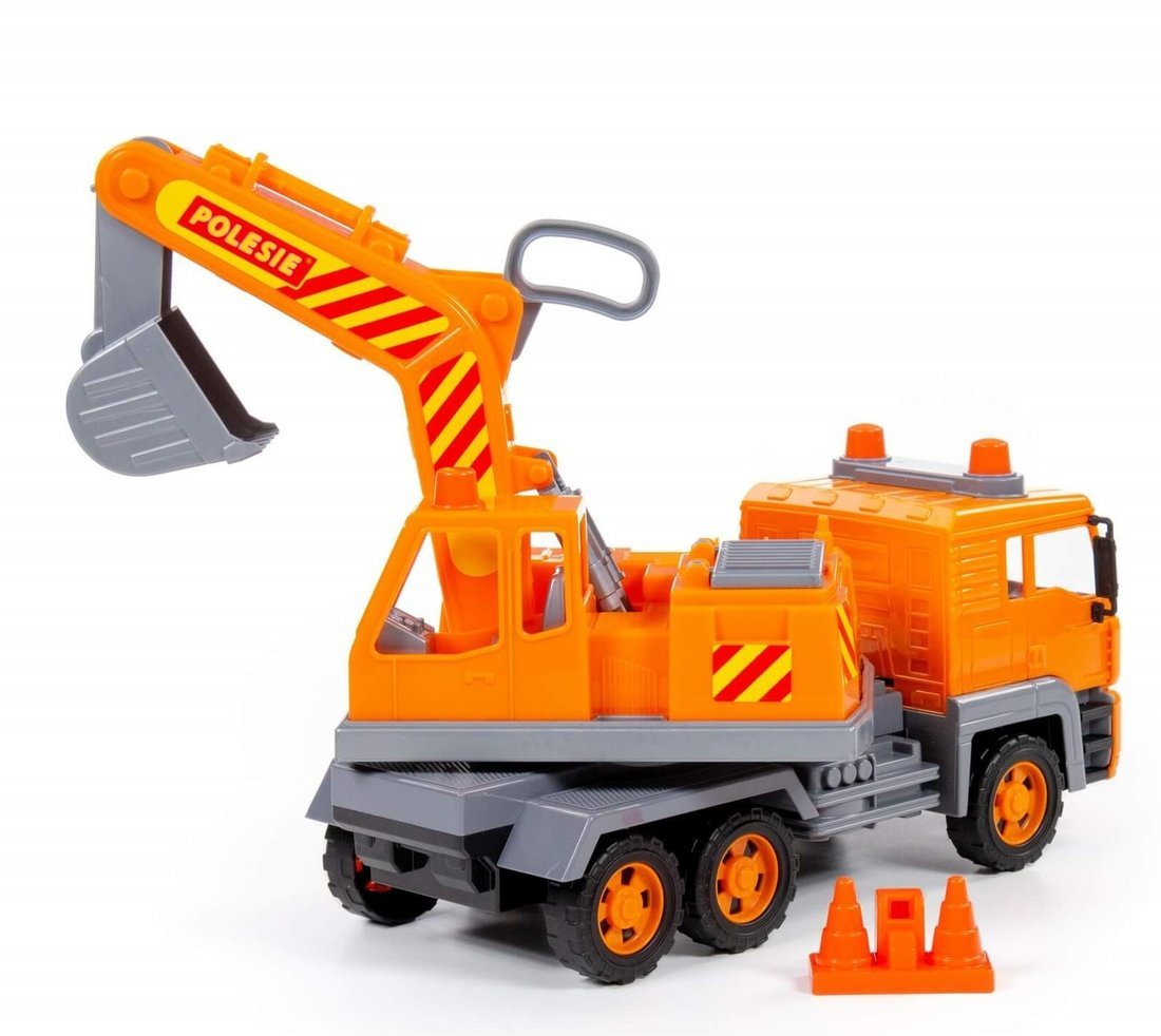 Полесье. "Алмаз" автомобиль-экскаватор №2 инерционный (в сеточке) арт.87911 /6