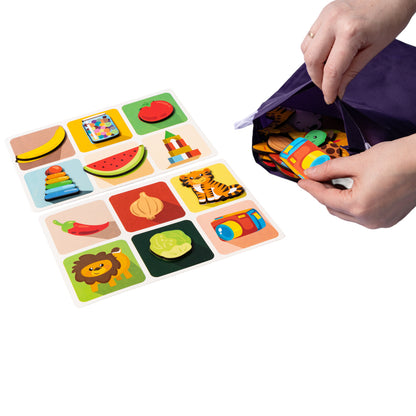 Лото "Тактильное" Детские игрушки (36 деревянных фишек)