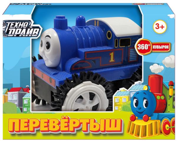 Машина-перевертыш на бат.поезд, кор.12*10*9см ТЕХНОДРАЙВ в кор.2*120шт