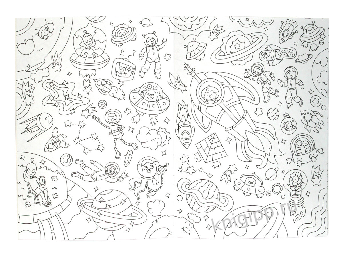 РАСКРАСКА-ВИММЕЛЬБУХ. КОСМИЧЕСКИЕ ПРИКЛЮЧЕНИЯ