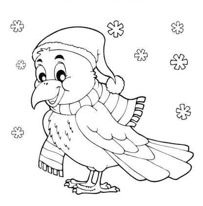 Раскраска. Зимний лес