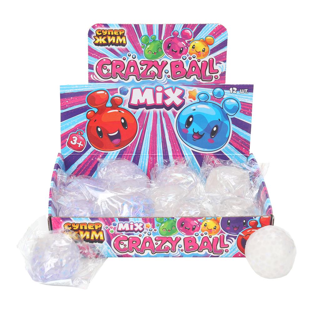 Игрушка супер жмяка, с гидрогелевыми шариками, шар 5 см, дисплей Супер Жим уп-12шт в кор.6уп
