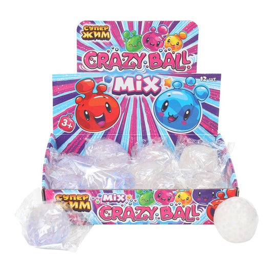 Супер жмяка, светильник Crazy Ball - супер жмяка шар 5 см Супер Жим уп-12шт в кор.6уп