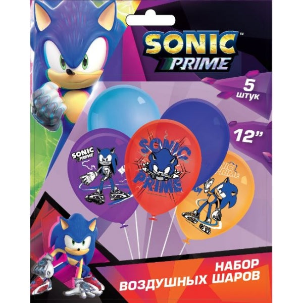 Латексные шары - набор 5 шт шары латекс Соник, (30 см) набор 5 шт ЧУДО ПРАЗДНИК в кор.600наб