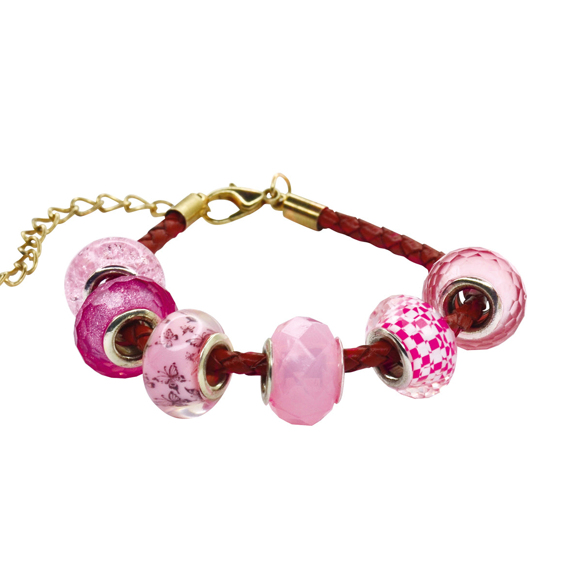 Раскопки "Бусины для браслета" (6 бусин-шармов) розовый