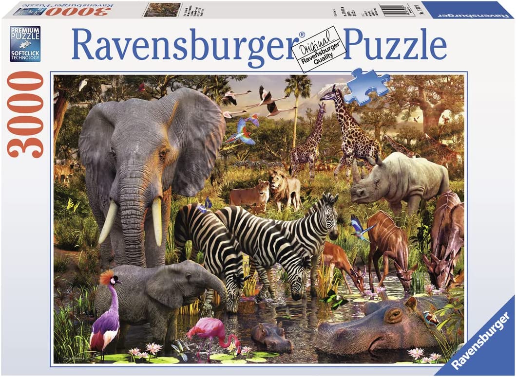 Ravensburger. Пазл карт. 3000 "Животный мир Африки" арт.17037