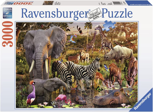 Ravensburger. Пазл карт. 3000 "Животный мир Африки" арт.17037