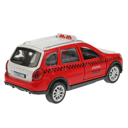GRANTACRS-12TAX-VEZ Машина металл LADA GRANTA CROSS ТАКСИ 12 см, двер, баг, инерц, красный, кор. Тех