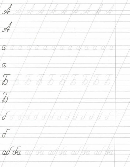 Письмо букв по линейкам. 7-8 лет. Задания по чистописанию и каллиграфии (1-2 классы). 16 стр.