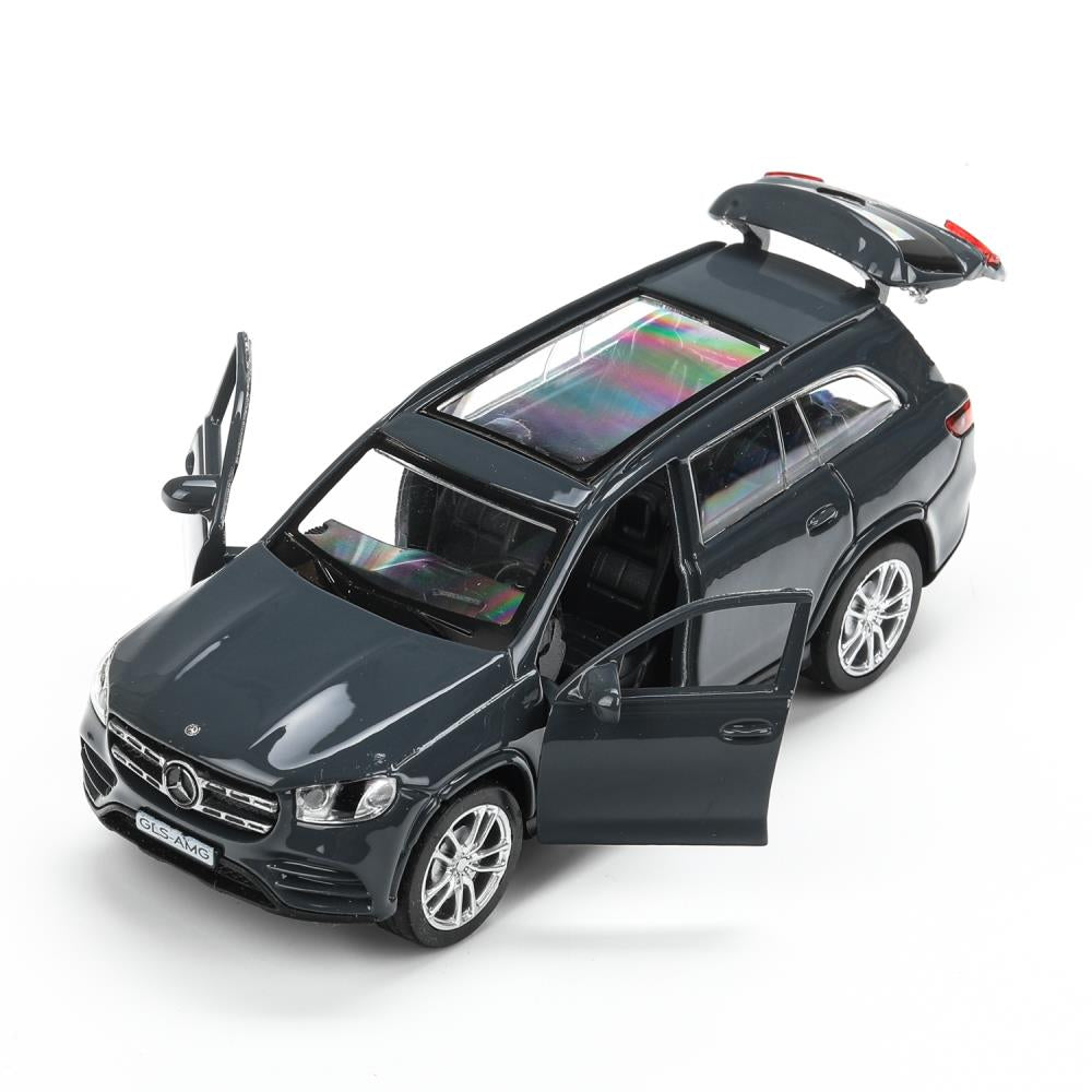 Машина металл MERCEDES-BENZ gls class amg 12см, дв,баг,ин,серый, кор. Parc technologique dans le cor.2*36шт