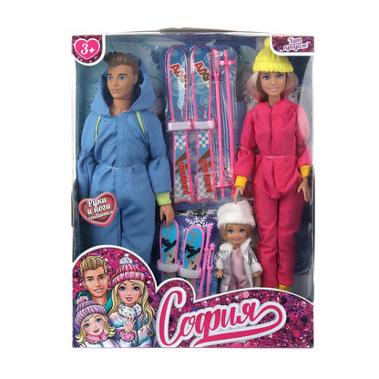 Набор кукол София, Алекс, дочь, руки и ноги сгиб., кор. КАРАПУЗ в кор.24шт