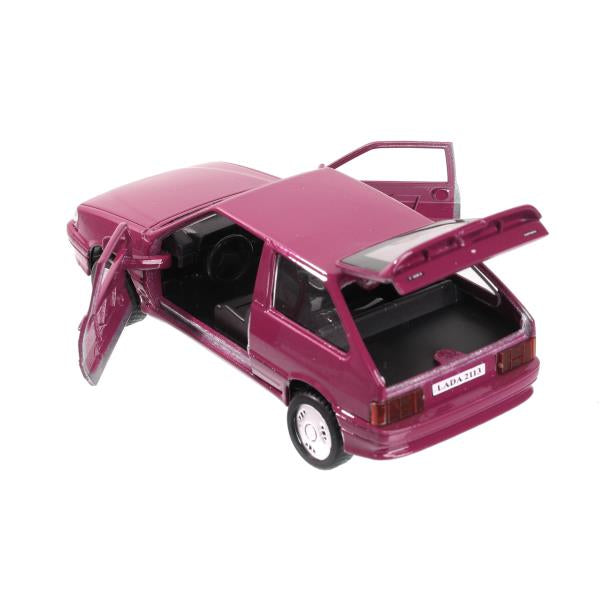 Машина металл ваз-2113 12 см, двери, багажник, инер,красный, кор. Технопарк в кор.2*36шт