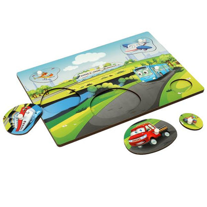 Игрушка деревянная рамка-вкладыш с ручками 28*19,5 см,термопак Буратино в кор.20шт