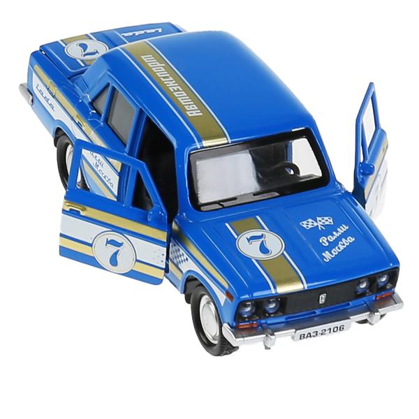 Машина металл свет-звук ВАЗ-2106 ЖИГУЛИ СПОРТ 12 см, двер, инер, синий, кор. Технопарк в кор.2*36шт