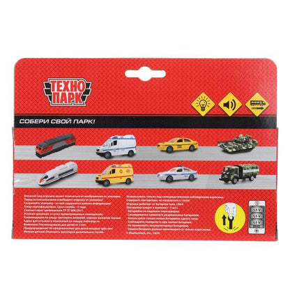 Машина металл светзвук паровоз, 14 см, инерц., кор. Технопарк в кор.2*24шт