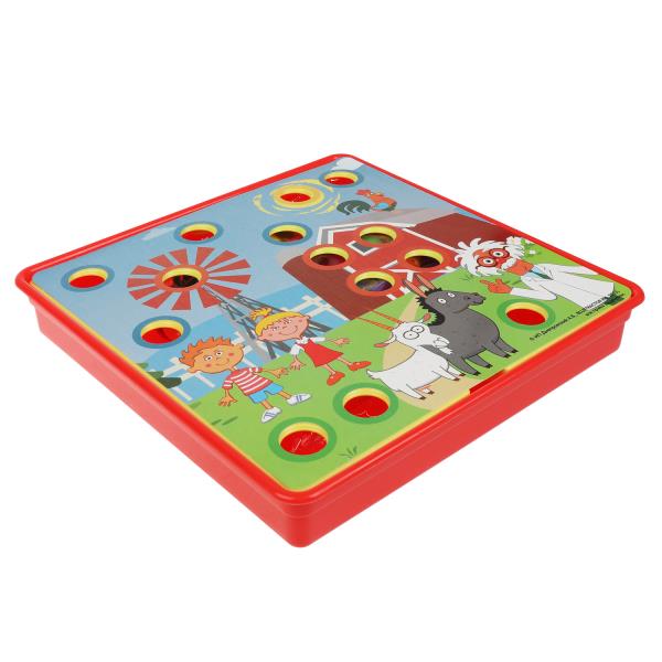 Большая пластиковая мозаика для малышей СИНИЙ ТРАКТОР 10 карт., 46 фишек ИГРАЕМ ВМЕСТЕ в кор.2*18шт