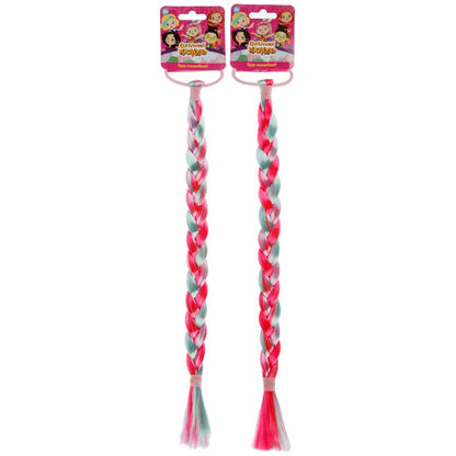 Аксесс. д/девочек СКАЗОЧНЫЙ ПАТРУЛЬ резинка с косой (розовый/бирюзовый) МИЛАЯ ЛЕДИ уп-10шт в кор50уп