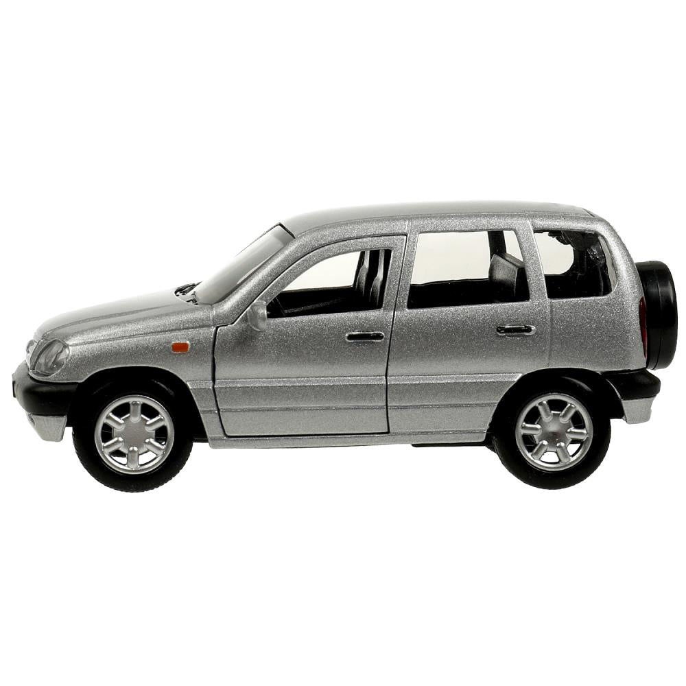 Машина металл LADA NIVA 12 см, двери, багаж, инерц, серебристый, кор. Технопарк в кор.2*36шт