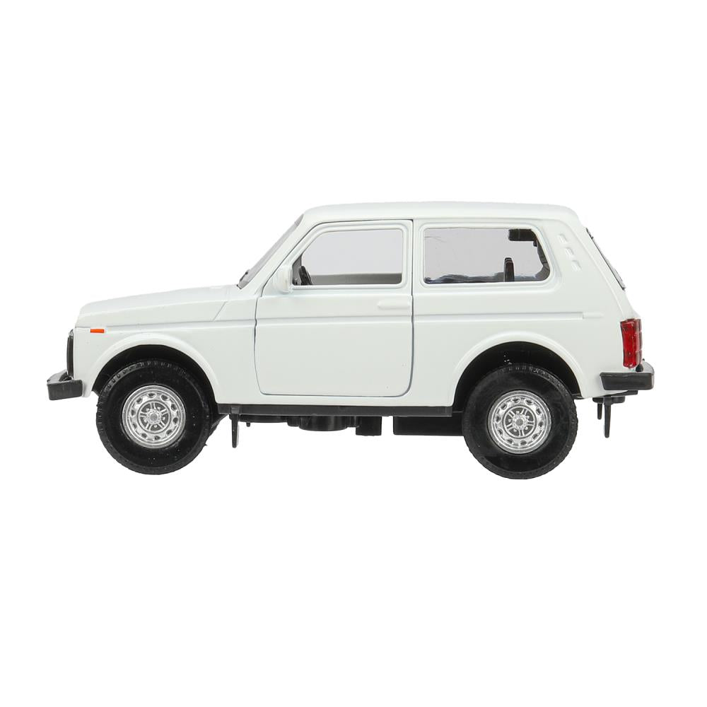 Машина металл LADA 4x4 длина 12 см, двери, багажник, инерц, белый, кор. Технопарк в кор.2*36шт