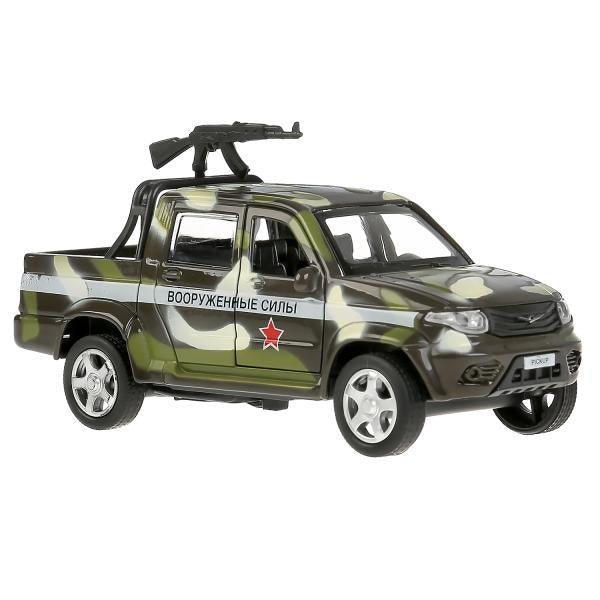 Machine métallique "uaz pickup военный с пулеметом" 12см, откр.двери, инерц. dans le cor. Parc technologique en cor2*36шт
