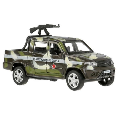Machine métallique "uaz pickup военный с пулеметом" 12см, откр.двери, инерц. dans le cor. Parc technologique en cor2*36шт