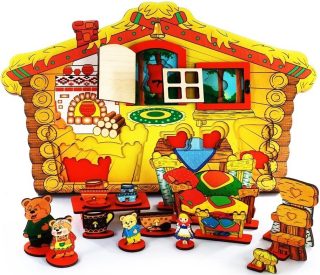 3D Театр настольный с элементами бизиборда "Три медведя" арт.7971 (дерево) /13