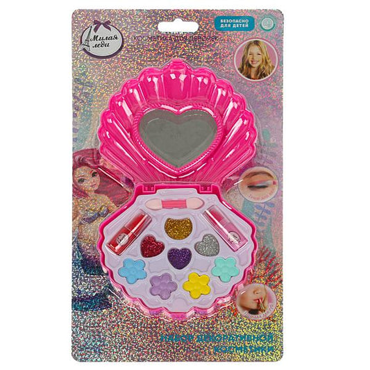 Косметика ДЛЯ ДЕВОЧЕК набор косметики: тени для век,тени с блестками,помада МИЛАЯ ЛЕДИ в кор.2*72шт