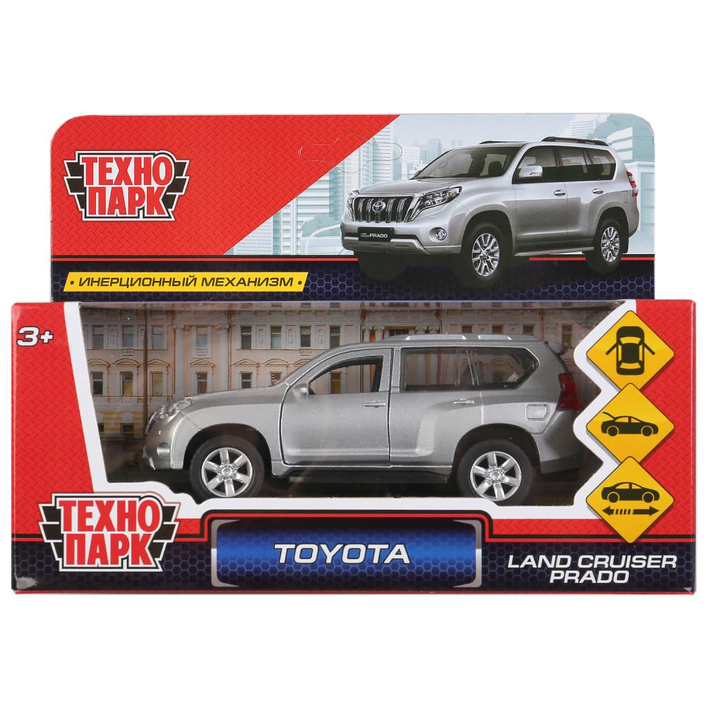Machine en métal "TOYOTA PRADO" 12 cm, ouverte. двери, инерц, СЕРЕБРИСТЫЙ в кор. Parc technologique dans le cor.2*36шт